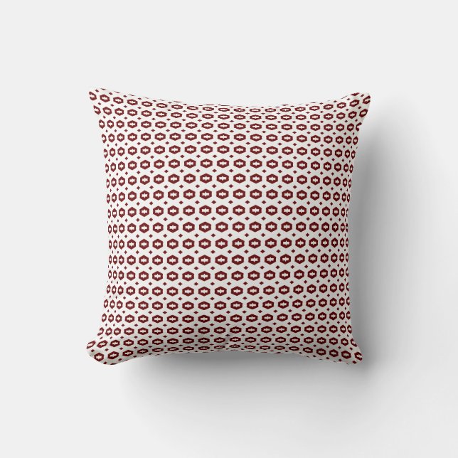 Almofada Vermelho Escuro e Branco: Geometriana (Frente)