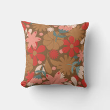 Vermelho Floral Vintage Retro