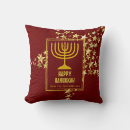 Almofada Vermelho | HANUKKAH FELIZ com | Menorah