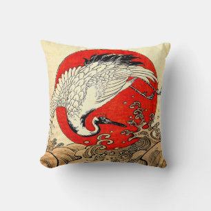 ALMOFADA VERMELHO, JAPONÊS FLYING CRANE E ONDAS MARÍTIMAS