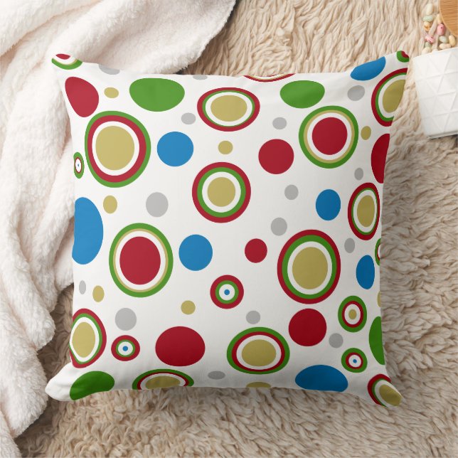 Almofada Vermelho Natal Verde Azul Dourado Prata Bolinhas (Cobertor)