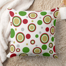 Almofada Vermelho Natal Verde Prata Dourado Pontos Polka