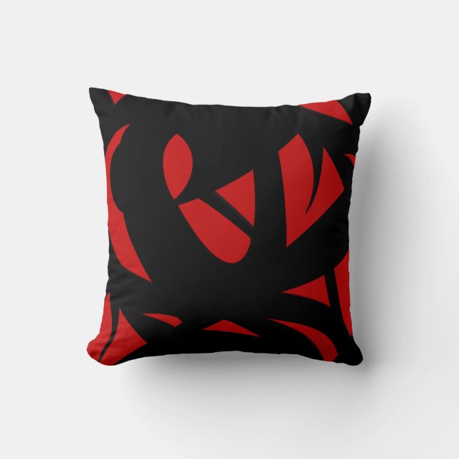 Almofada Vermelho/Preto Contemporâneo (Frente)