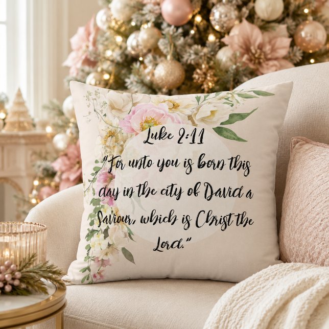 Almofada Versículo da Bíblia de Natal Jesus Lucas 2 Coroa F (Criador carregado)