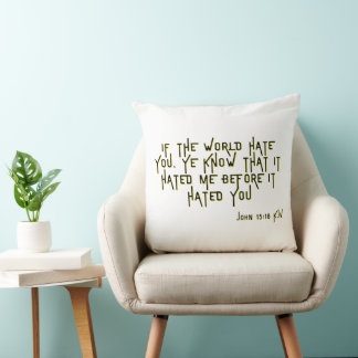 Almofada Verso da Escritura de Bíblia do John 15:18 KJV