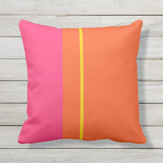 Almofada Verticais Cor-de-Rosa Moderna, Laranja e Amarelo