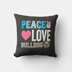 Almofada Vetor Bulldog Paz Amor