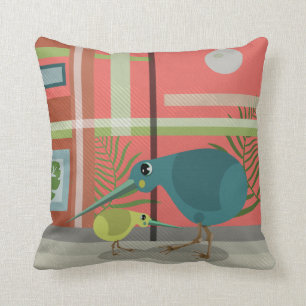 Almofada Vetor Kiwi Família Bird