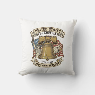 Almofada Vetor Patriótico do 250º Aniversário dos Estados U