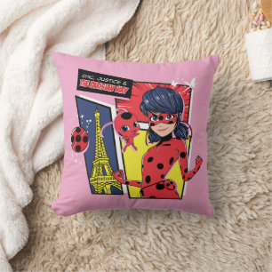 Almofada Via Parisiense de Ladybug em Quadrinhos Miraculoso