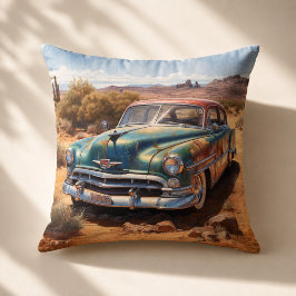 Almofada Viagem de Carro pelo Deserto Vintage no Sudoeste