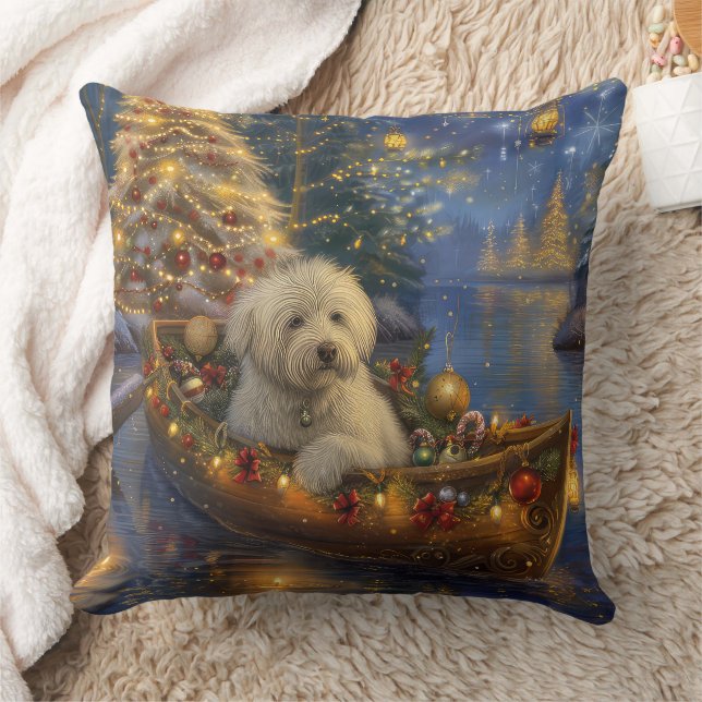 Almofada Viagem Festiva de Natal do Coton De Tulear (Cobertor)