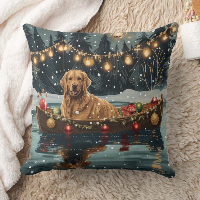 Almofada Viagem Festiva de Natal do Golden Retriever (Cobertor)