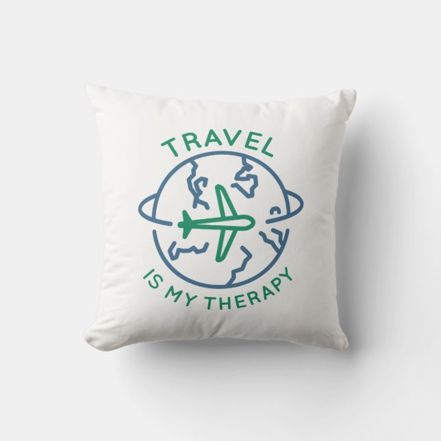 Almofada Viagens São Minha Terapia (Frente)