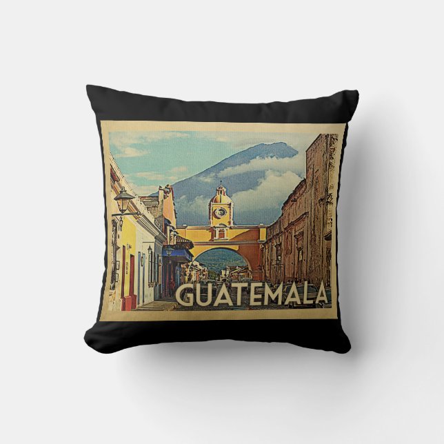 Almofada Viagens vintage de Guatemala (Frente)
