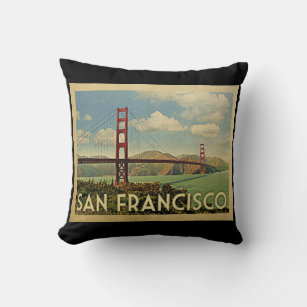 Almofada Viagens vintage de San Francisco golden gate