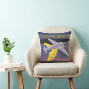 Almofada Viagens vintage, Flórida de Avião Aéreo