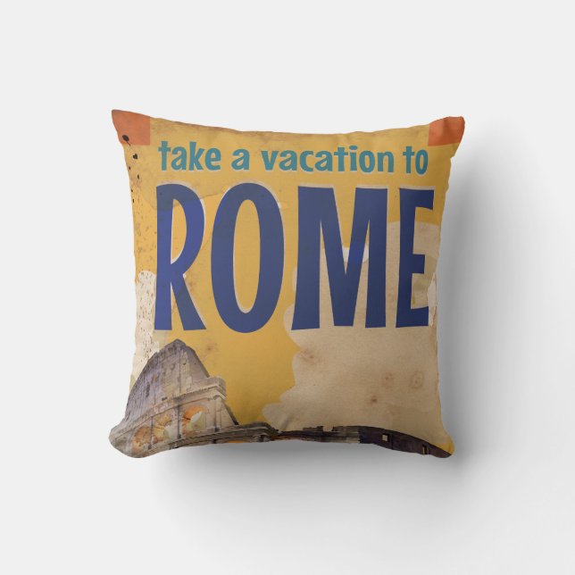 Almofada Viagens vintage Roma (Frente)