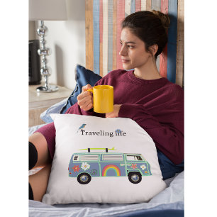 Almofada Viajando a vida, vida na van