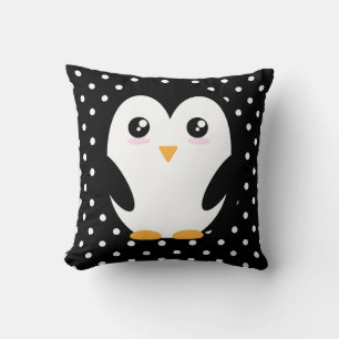 Almofada Vibes Felizes: Pinguim e Bolinhas Travesseiro de A