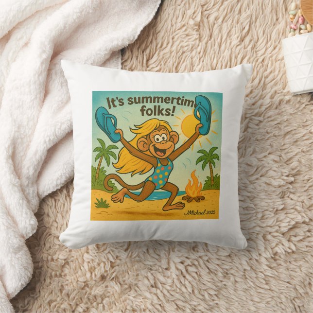 Almofada Víblias de Verão: Macaco com Flipflops (Cobertor)