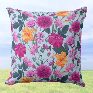 Almofada Vibração Vintage Verão Vermelho Borgonha Floral