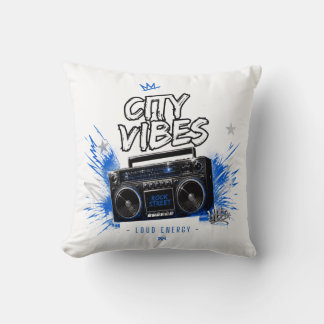 Almofada Vibrações da Cidade Balançam a Rua – Retro Boombox