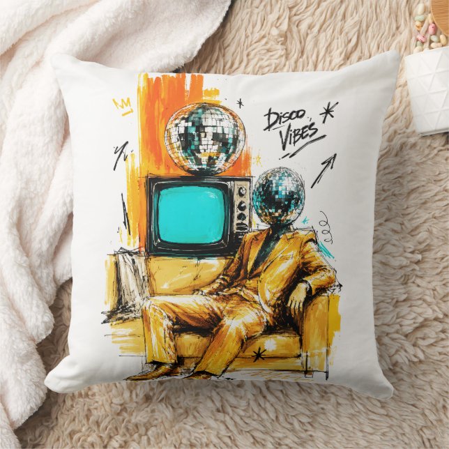 Almofada Vibrações de Disco Retro Arte de Bola de Disco dos (Cobertor)