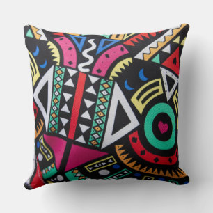 Almofada Vibrant Afro-Centric Geometric Pattern – Bold Trib