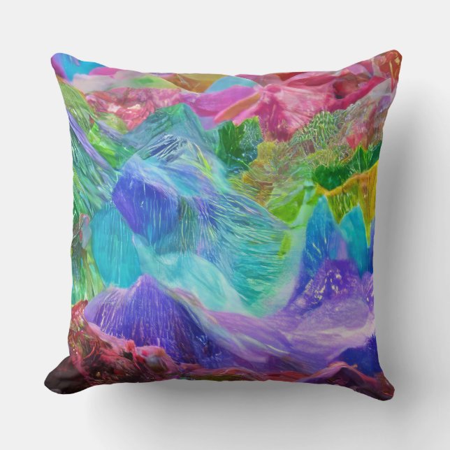 Almofada Vibrant Crystal Mountain Abstrato (Frente)