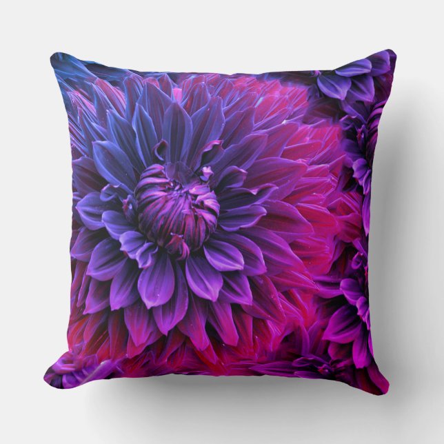 Almofada Vibrant Fractal Blossom Art (Frente)
