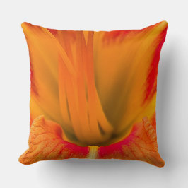 Almofada Vibrant orange daylily macro botanical decor