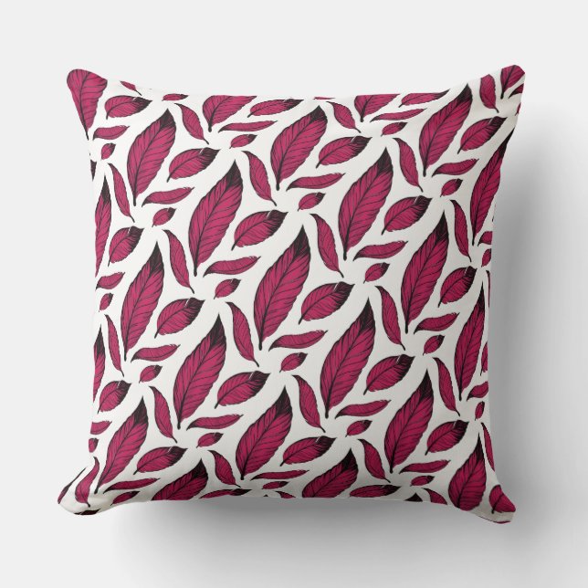 Almofada Vibrant Pink Feather Pattern (Frente)