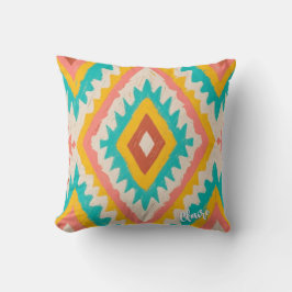 Almofada Vibrant Tribe, Bold Geometric Boho Pattern