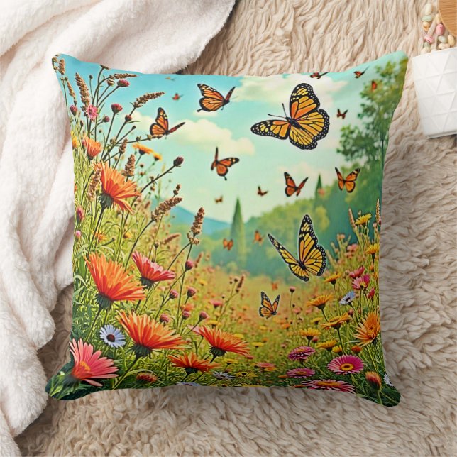 Almofada Vibrant Wildflower Butterfly Joy Design (Cobertor)