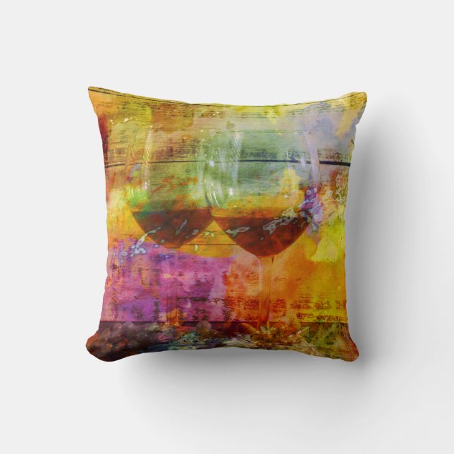 Almofada Vibrant Wine Throw Pillow (Frente)