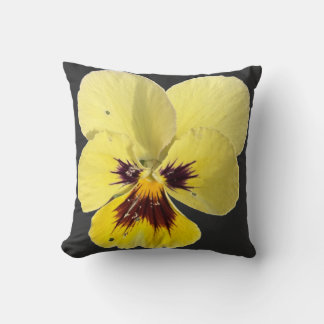 Almofada Vibrant Yellow Pansy Flower Photo Throw Pillow