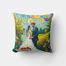 Almofada Vibrante Casamento Estilo Van Gogh