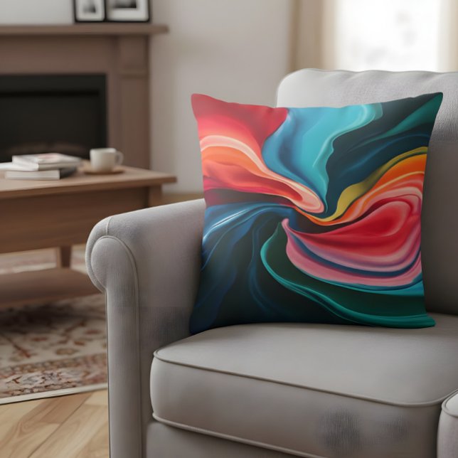 Almofada Vibrante Colorida abstrato (Criador carregado)