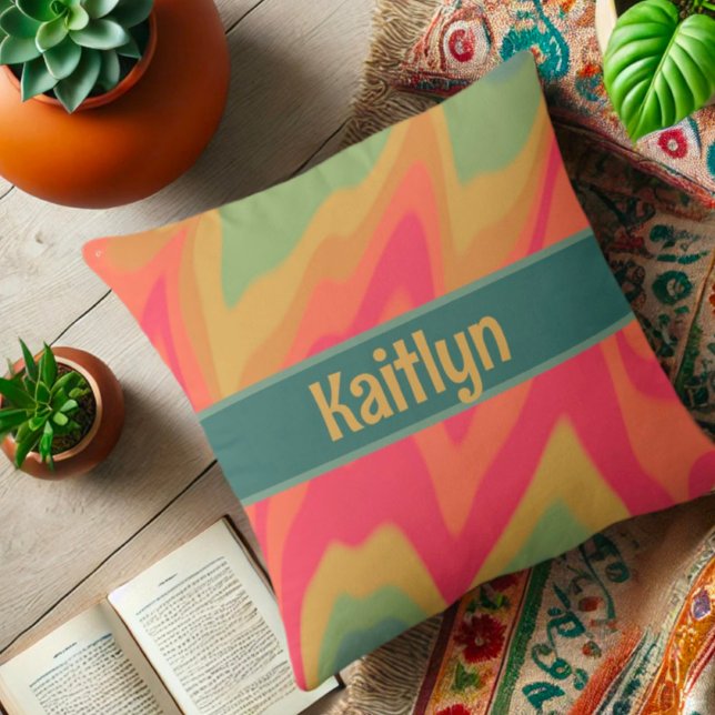 Almofada Vibrante Girly Glam Rainbow Personalizado (Criador carregado)