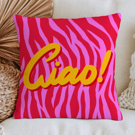 Almofada Vibrante Vermelho e Rosa Estampa de Zebra Ciao!