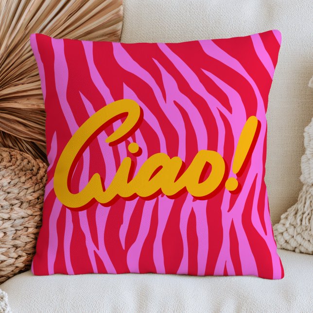 Almofada Vibrante Vermelho e Rosa Estampa de Zebra Ciao!  (Criador carregado)