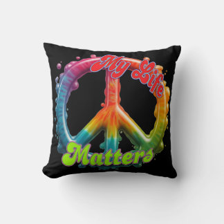Almofada Vida Amor Paz Hippie Assuntos Personalizados 