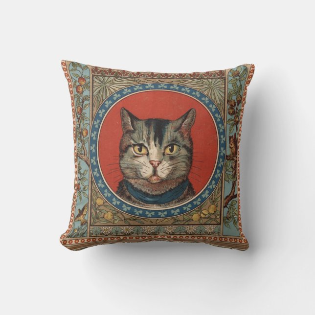 Almofada Vida de Gato Antigo para Gatinho Clássico Vitorian (Frente)
