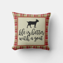 Almofada Vida melhor com Xadrez de cabra
