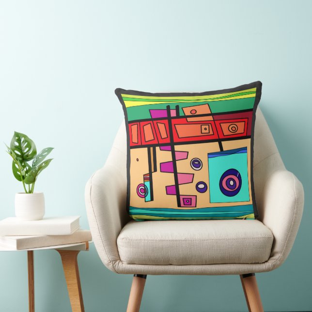 Almofada Vida Submarina Vermelha Azul Turquesa Verde (Cadeira)