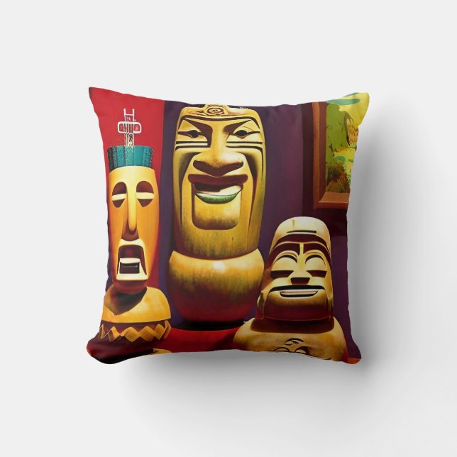 Almofada Vida Tiki Interior Ken Gage Arte (Frente)