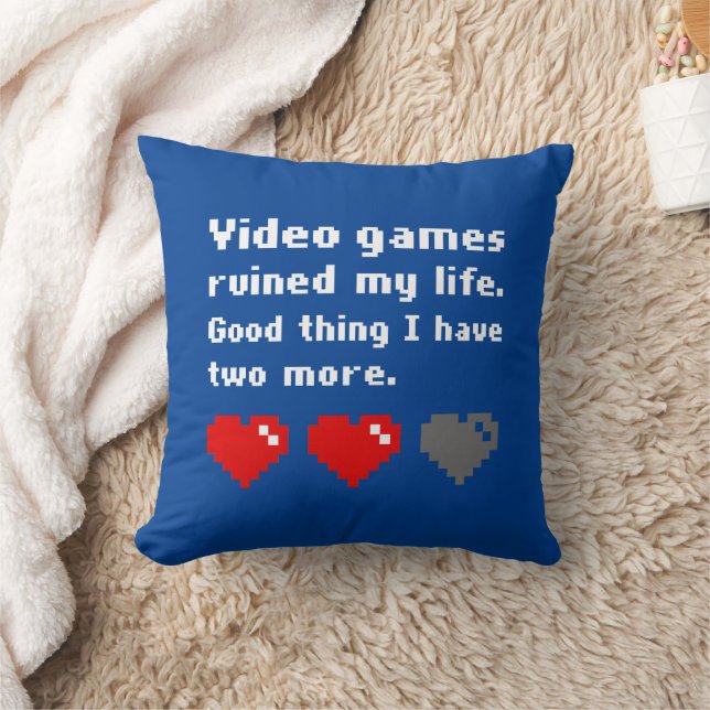 Almofada Videos games arruinaram minha vida (Cobertor)
