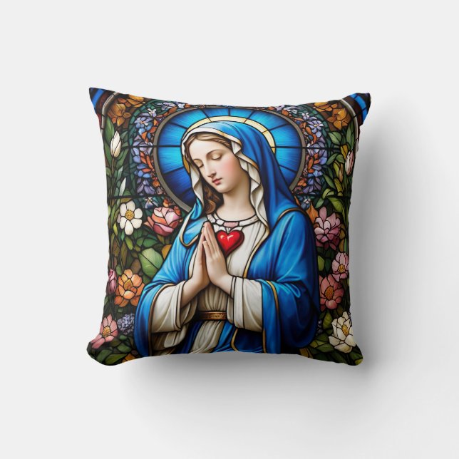 Almofada Vidro da Virgem Maria Católica (Frente)