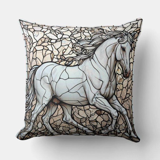 Almofada Vidro de Cavalo Branco (Frente)